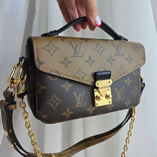 Кожаная сумка Louis Vuitton Pochette Mini 19x10 см - Brown