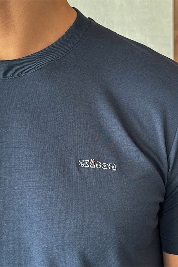 Мужская тёмно-синяя футболка Kiton   