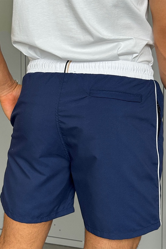Мужские синие шорты Hugo Boss logo-print