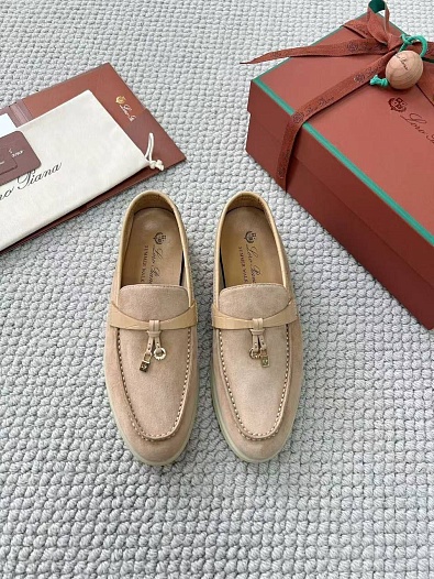 Женские лоферы Loro Piana Summer Charms Walk premium - Light Beige   