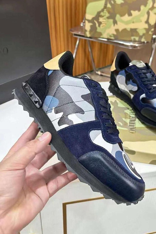 Комбинированные кроссовки Valentino Rockrunner - Navy