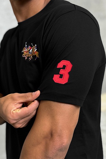 Мужская чёрная футболка Polo Ralph Lauren Match Club   