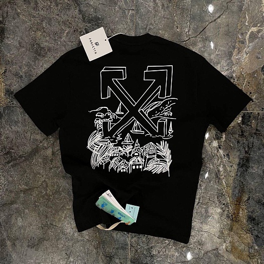 Чёрная оверсайз футболка Off-White St. Barths Arrows   