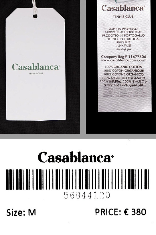 Мужское чёрное худи Casablanca Par Avion