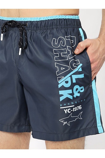 Мужские синие шорты Paul & Shark logo-patch   