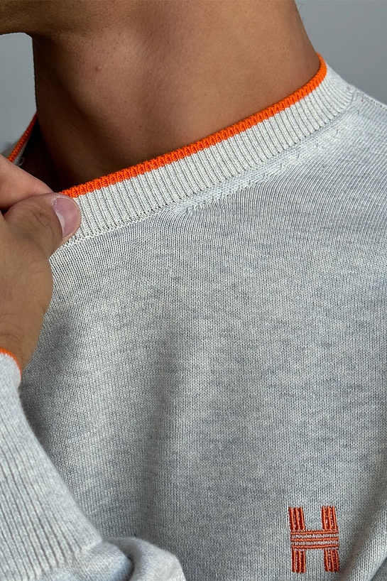 Мужской джемпер Hermes H embroidered - Grey