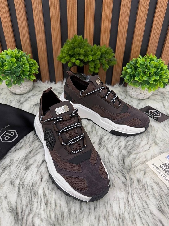Комбинированные кроссовки Philipp Plein Predator - Brown