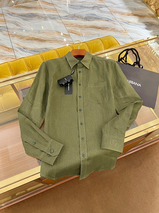 Льняная рубашка Dolce & Gabbana Premium - Khaki