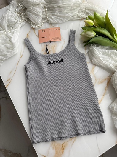 Серый женский топ MIU MIU   