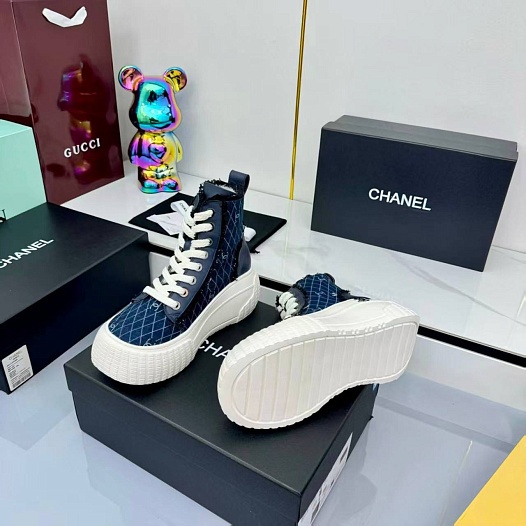 Женские кеды Chanel premium - Navy   