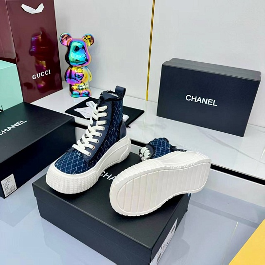 Женские кеды Chanel premium - Navy