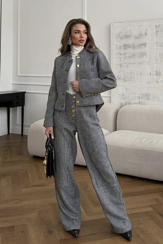 Женский классический костюм Schiaparelli premium - Grey