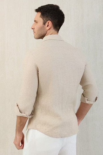 Льняная рубашка Brunello Cucinelli Premium - Beige   