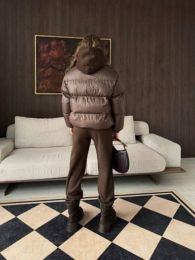 Женский костюм тройка на флисе Schiaparelli premium - Brown   