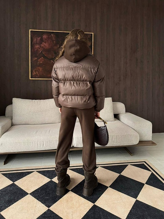 Женский костюм тройка на флисе Schiaparelli premium - Brown