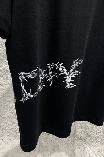 Серая оверсайз футболка Givenchy Barbed Wire   
