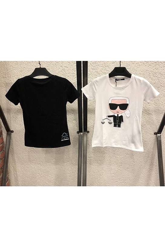 Женская чёрная футболка Karl Lagerfeld "Libra"