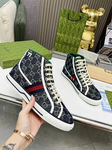 Мужские кроссовки Gucci Tennis 1977 high-top - Blue   