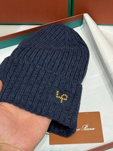 Шапка Loro Piana premium logo-embroidered - Navy   