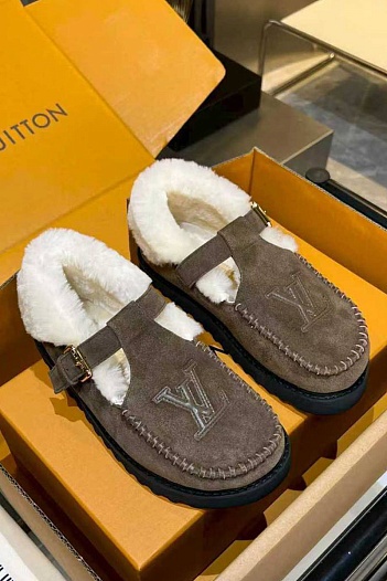 Женские меховые лоферы Louis Vuitton Colorado Comfort Mary Jane premium   