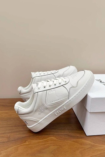 Женские кроссовки Celine Trainer Low Lace-Up - White   