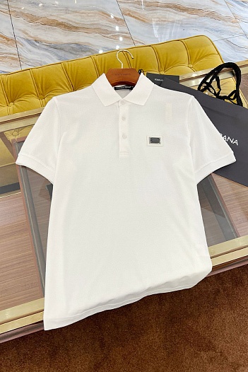 Мужское поло Dolce & Gabbana Premium - White   