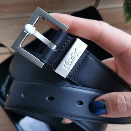 Кожаный ремень Yves Saint Laurent - ширина 3 см, длина 80 / 85 см (2 расцветки)