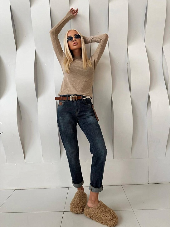 Женские джинсы синего цвета MIU MIU