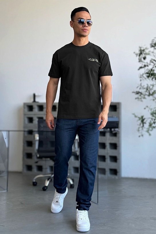 Мужская чёрная футболка Dior x Lewis Hamilton