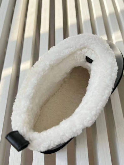 Женские кожаные угги с мехом Brunello Cucinelli Premium - Black   