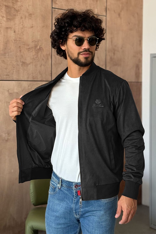 Мужской серый бомбер Loro Piana