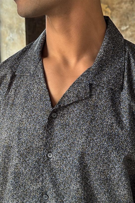 Мужская чёрная рубашка Dolce & Gabbana floral-print