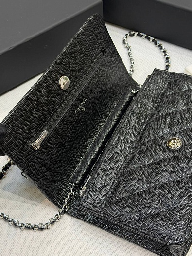 Кожаная сумка Chanel Wallet on Chain premium 19x12x4 см   