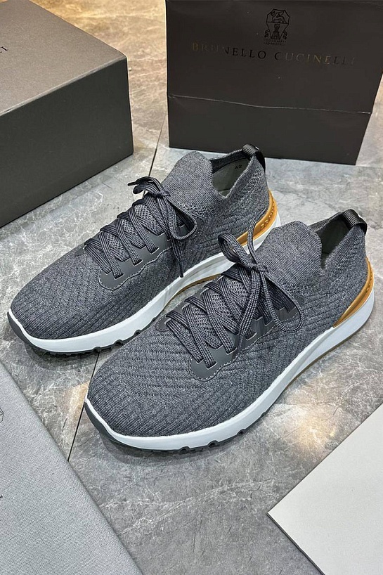 Мужские кроссовки Brunello Cucinelli knitted - Grey