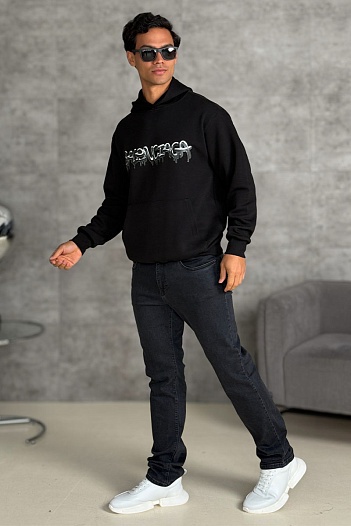 Худи чёрного цвета Balenciaga Slime logo-print   