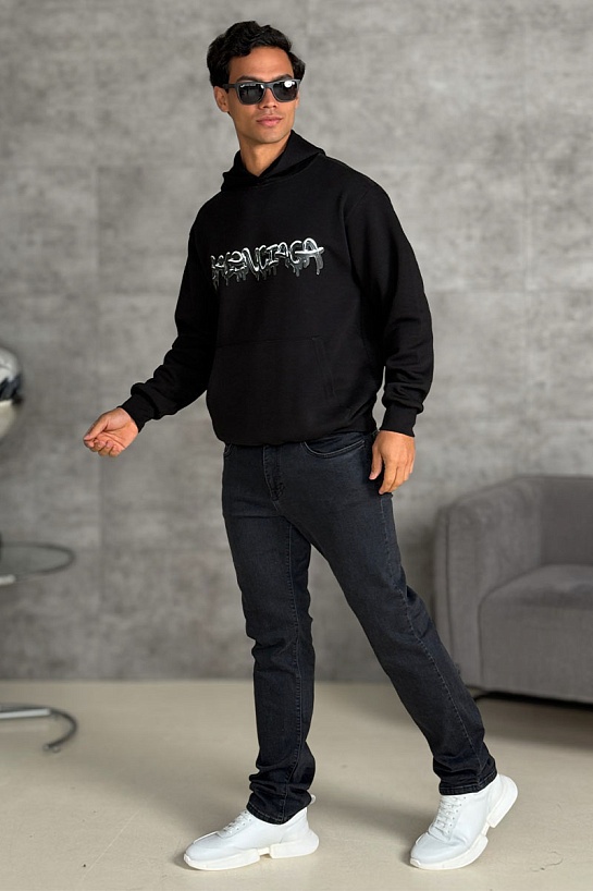 Худи чёрного цвета Balenciaga Slime logo-print