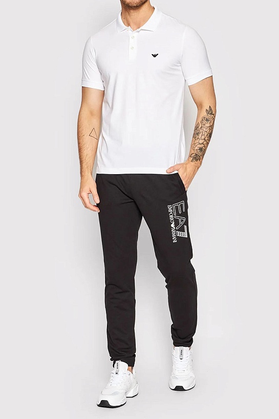 Белое поло Emporio Armani logo-embroidered
