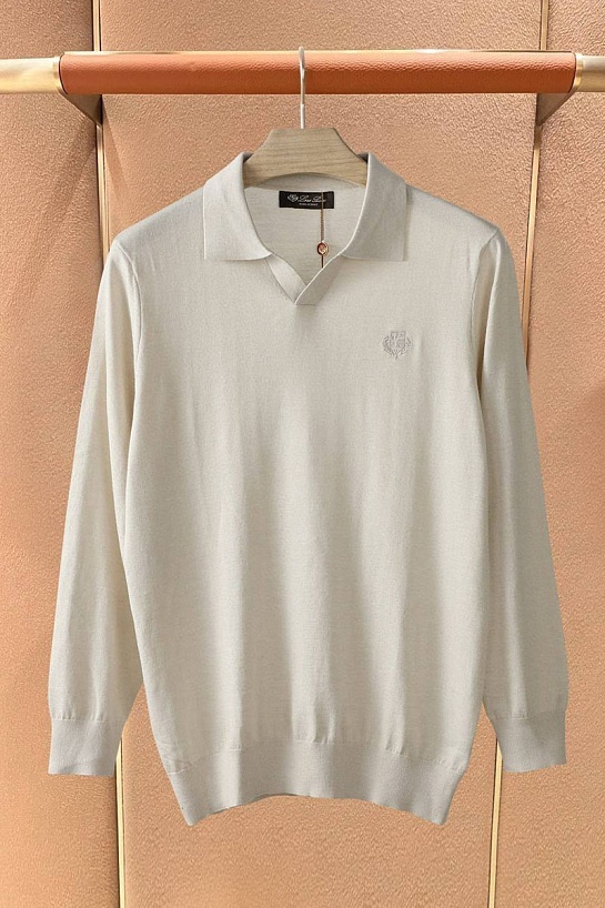 Поло с длинным рукавом Loro Piana premium - Beige