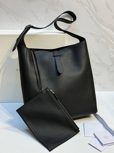 Кожаная чёрная сумка The Row Blake Hobo Premium 33x31x12 см   