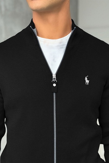 Мужская чёрная кофта Polo Ralph Lauren pony-embroidered   
