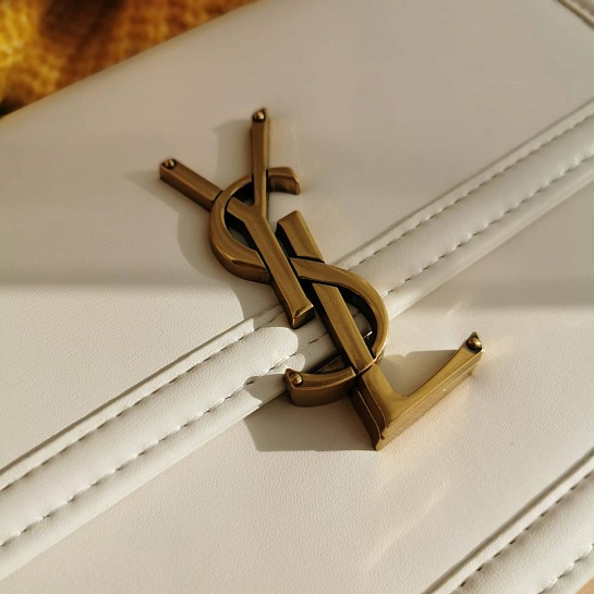 Кожаная сумка Yves Saint Laurent Solferino Lock 23x16 см - White