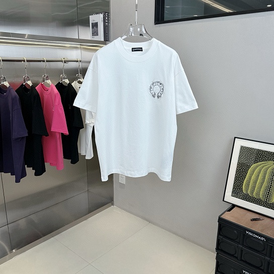 Белая оверсайз футболка Chrome Hearts Premium