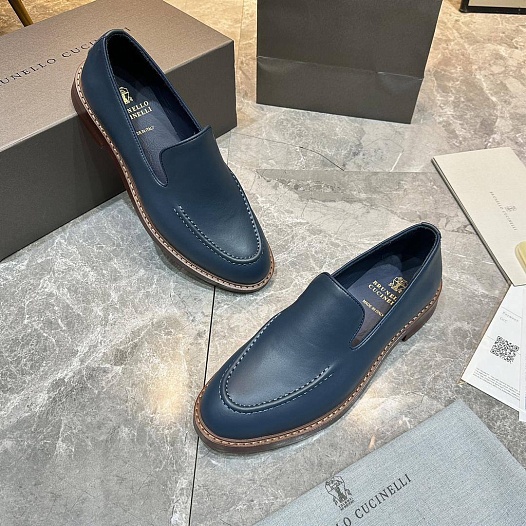 Кожаные лоферы Brunello Cucinelli - Navy   