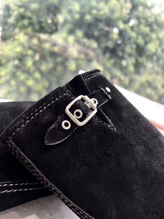 Женские замшевые сапоги MIU MIU Ankle Premium