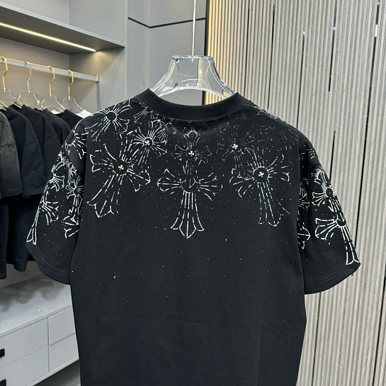 Чёрная оверсайз футболка Chrome Hearts Premium