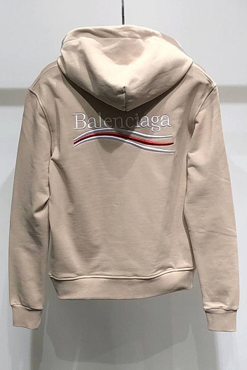 Оверсайз худи Balenciaga бежевого цвета   