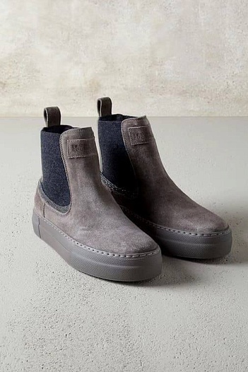Женские замшевые ботинки Brunello Cucinelli Premium - Grey   