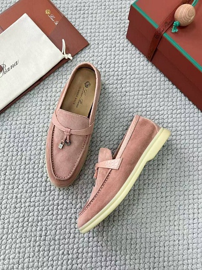 Женские лоферы Loro Piana Summer Charms Walk premium - Pink   