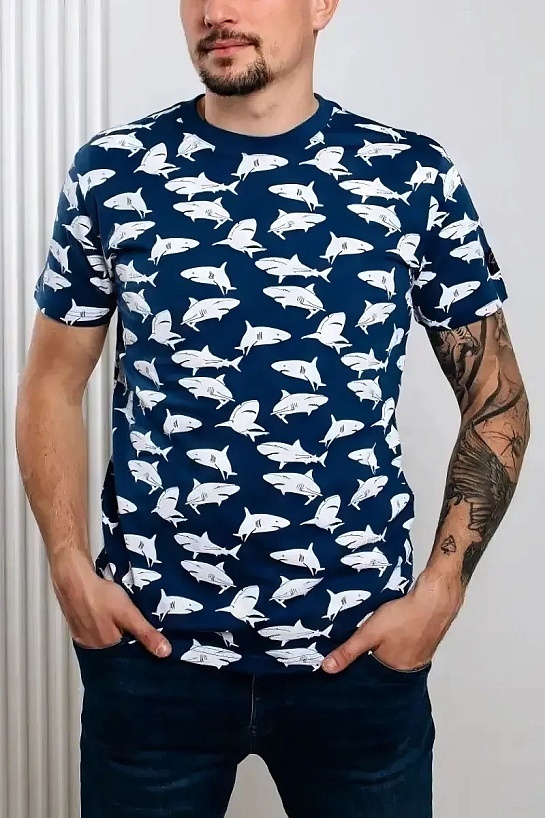 Синяя мужская футболка Paul&Shark