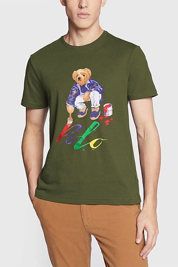 Футболка зелёного цвета Polo Ralph Lauren "Bear"   